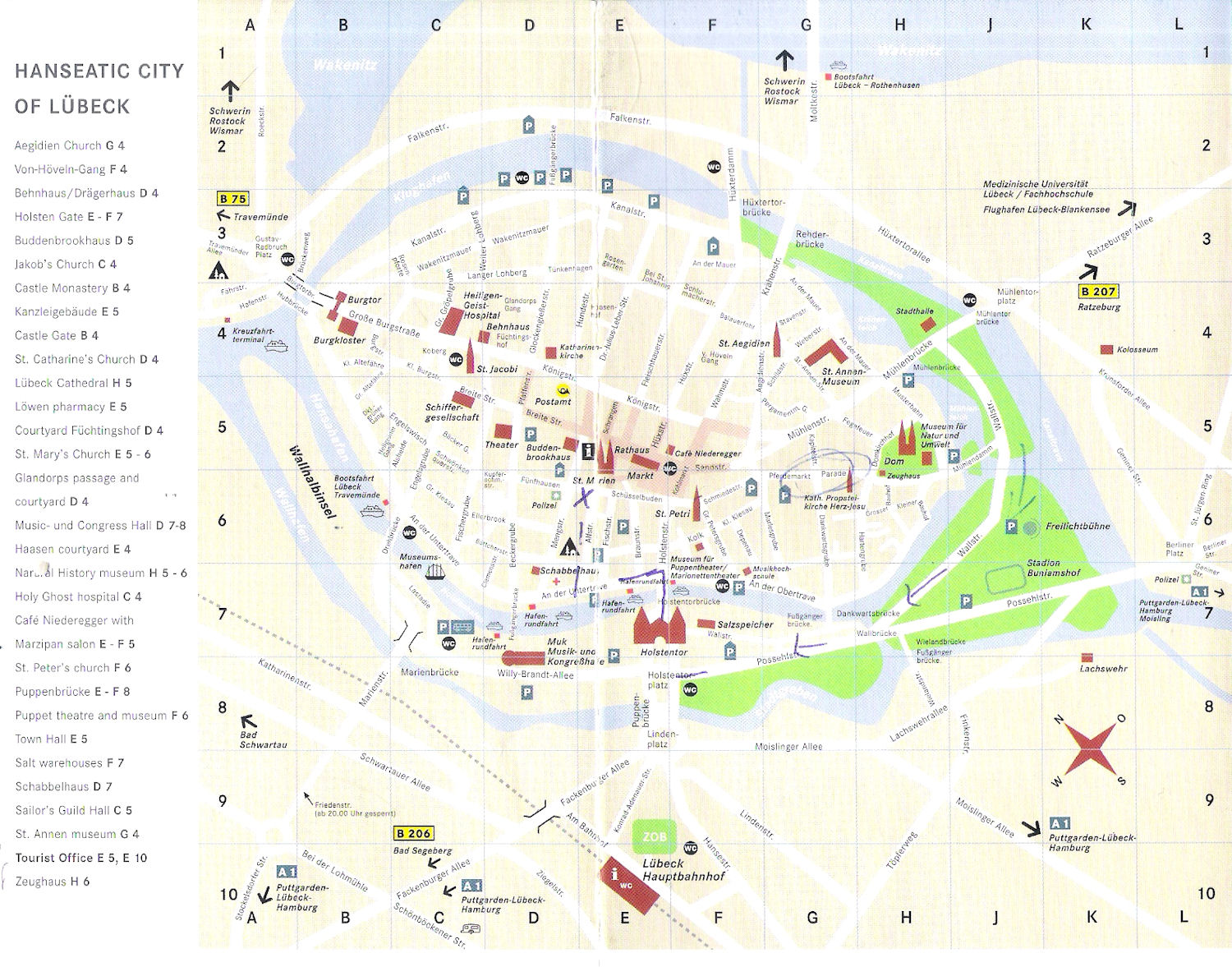 Guide to Bach Tour: Lubeck - Maps