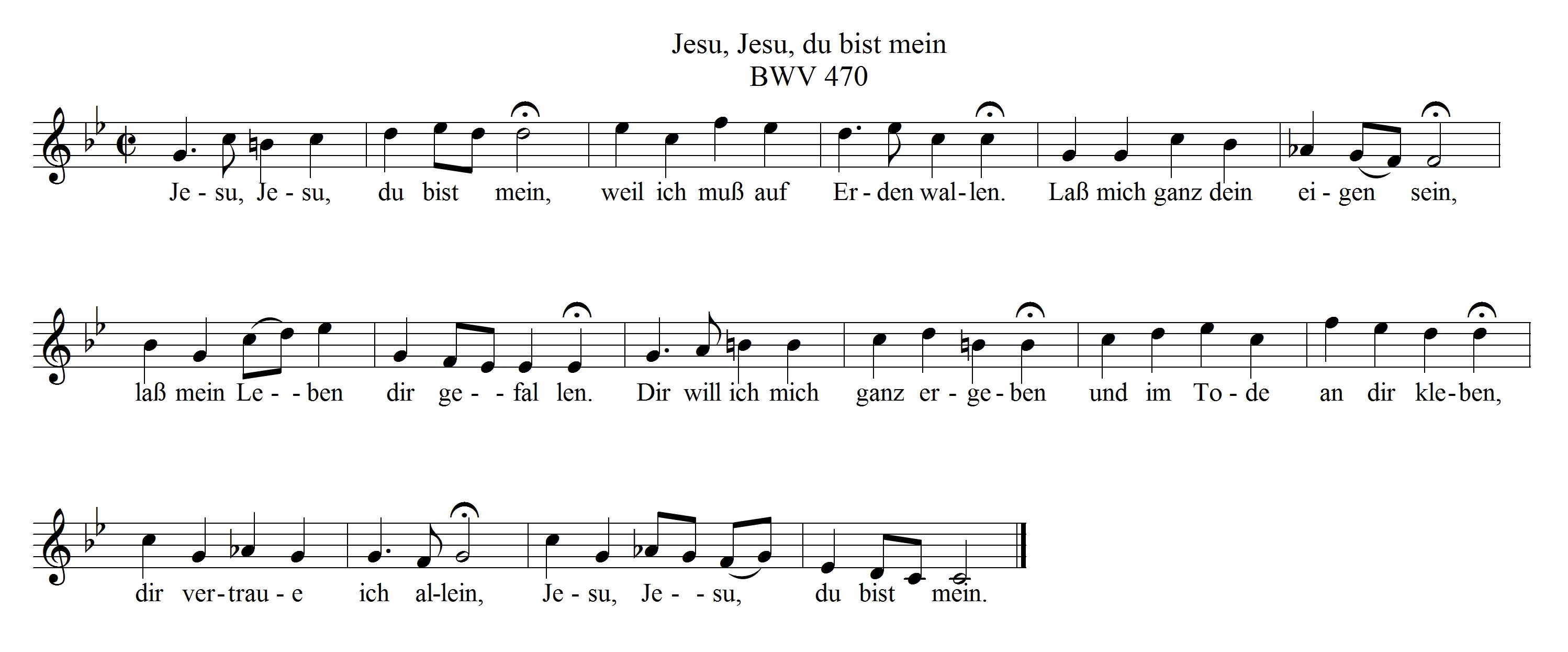 Chorale Melody Jesu Jesu Du Bist Mein
