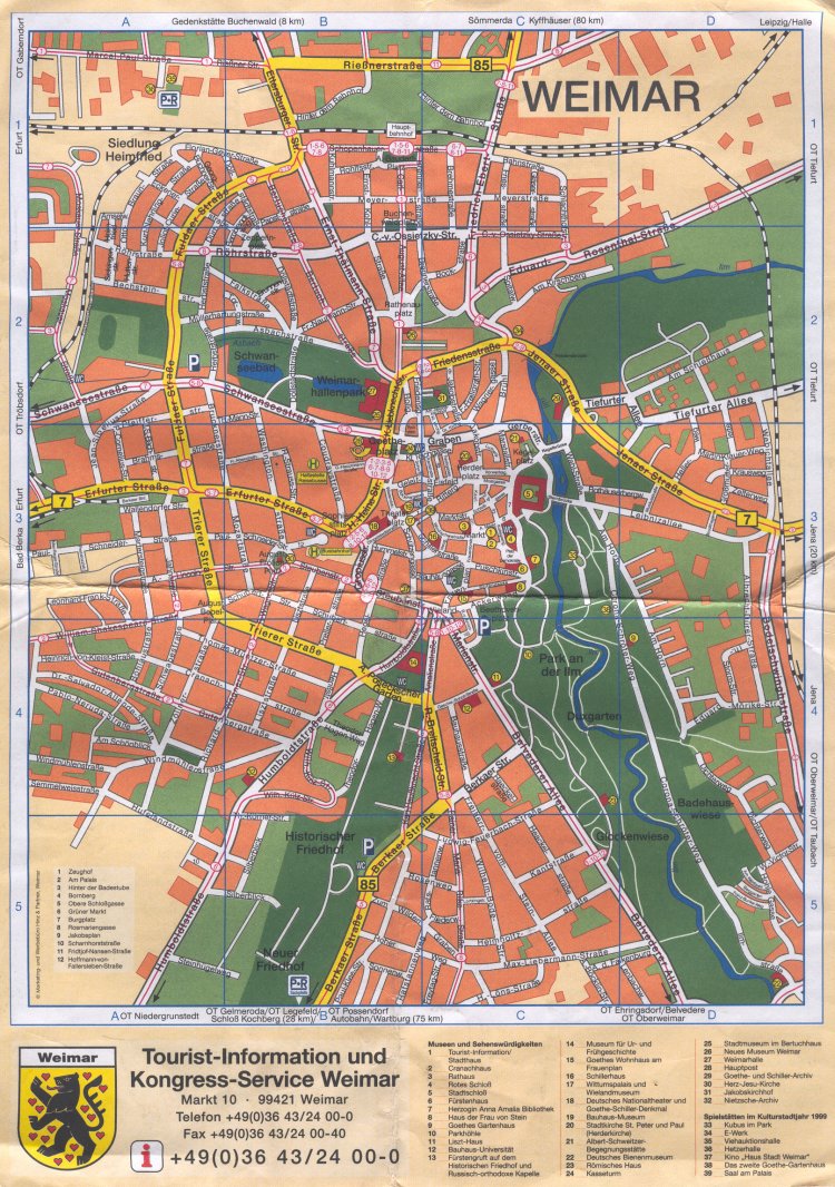 Guide to Bach Tour: Weimar - Maps
